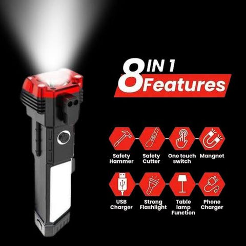 Rechargeable LED 8 In 1 FlashLight Torch