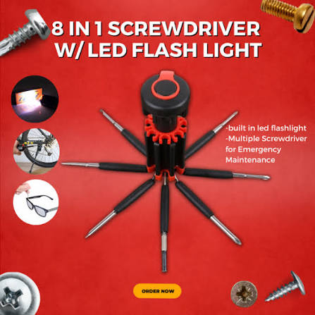 Rechargeable LED 8 In 1 FlashLight Torch